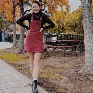 Burgundy Overall Dress